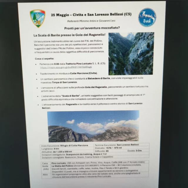 Domenica 25 maggio Parco nazionale del Pollino